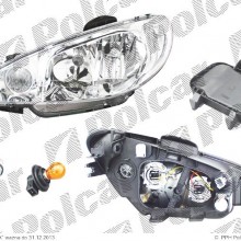 lampa przednia, reflektor wiate przednich PEUGEOT 206 (2_), 01.1998 - 04.2009 (VALEO)