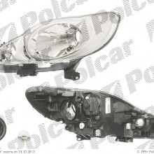 lampa przednia, reflektor wiate przednich PEUGEOT 107 (P), 09.2005- (TYC)