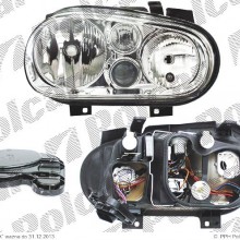 lampa przednia, reflektor wiate przednich VOLKSWAGEN GOLF IV (1J) (Hatchback + KOMBI), 08.1997 - 09.2003 (VALEO)