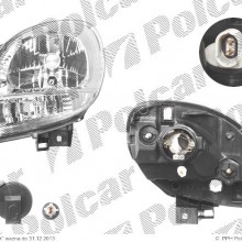 lampa przednia, reflektor wiate przednich RENAULT KANGOO (KC / FC), 01.2003 - 01.2008 (TYC)