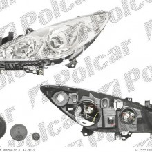reflektor gwny PEUGEOT 307 (3_), 09.2005 - 09.2007