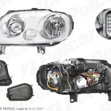 reflektor gwny VOLKSWAGEN CADDY III / LIFE (2K), 03.2004 - 06.2010 (TYC)